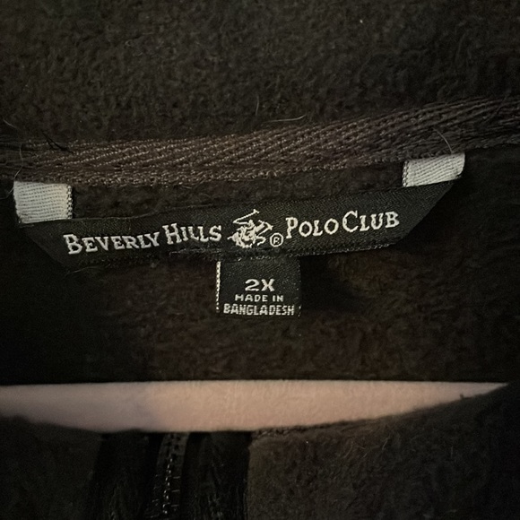Mens Beverly Hills Polo Club Black Rayon & Fleece Jacket Zip Up Size 2X EUC - Picture 4 of 9